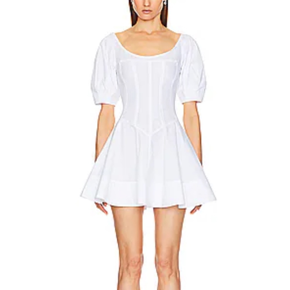 Helsa Poplin Sculptural Mini Dress